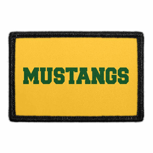Mustangs Green Text  - Removable Patch