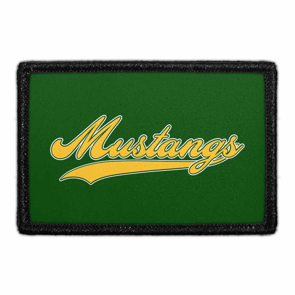 Mustangs Yellow Script Text  - Removable Patch