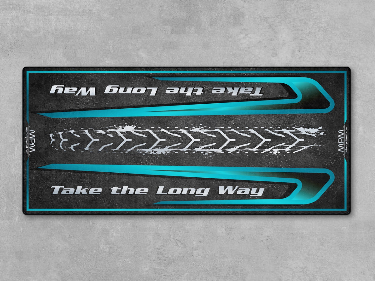 MPM Motorcycle Mat for Touring Motorcycle "Take the Long Way" - MM4311