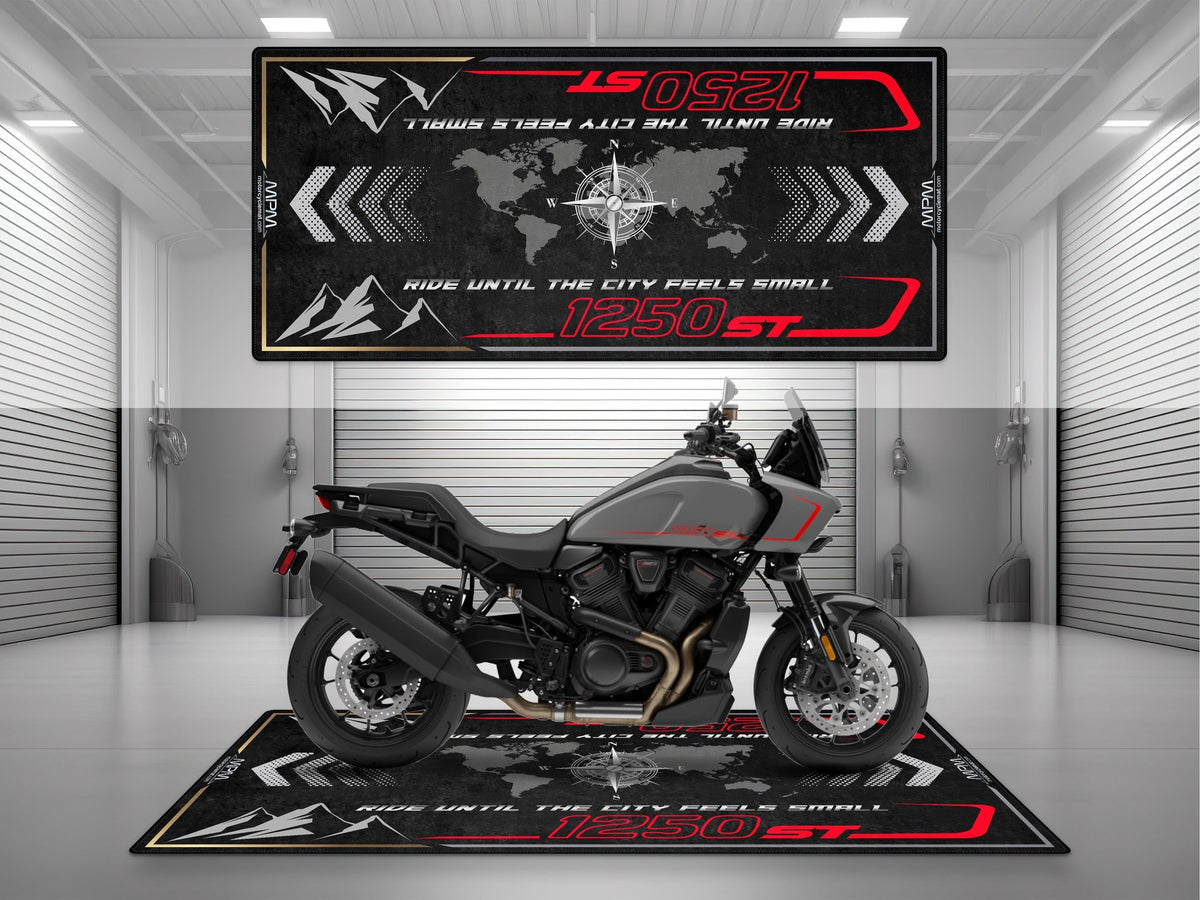 MPM Motorcycle Mat for Adventure Motorcycle "Ride Until The City Feels Small" - MM4325