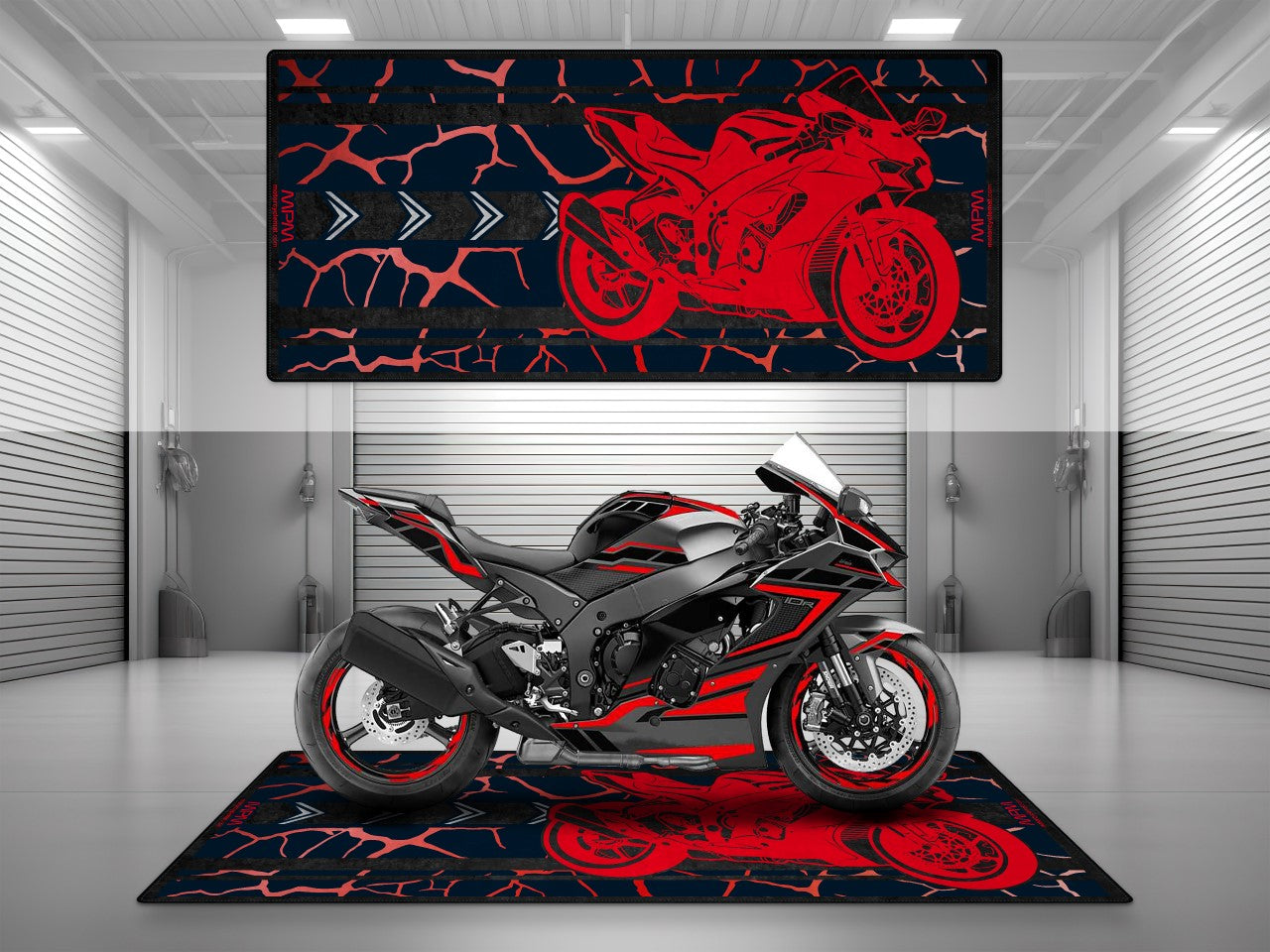 MPM Motorcycle Mat for Kawasaki - U202