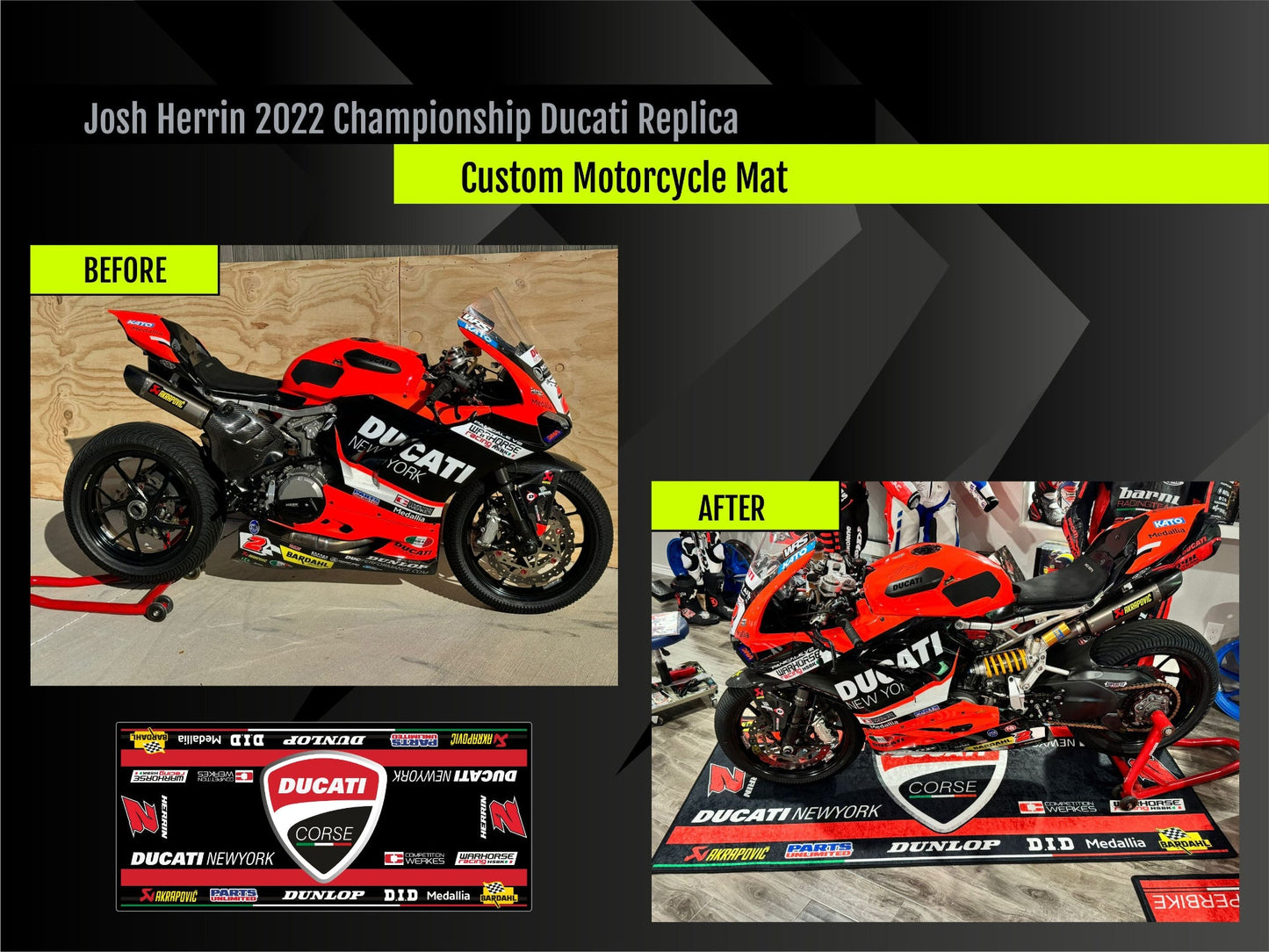 Custom Design MPM Motorcycle Mat – Special Design for You and Your Motorcycle!