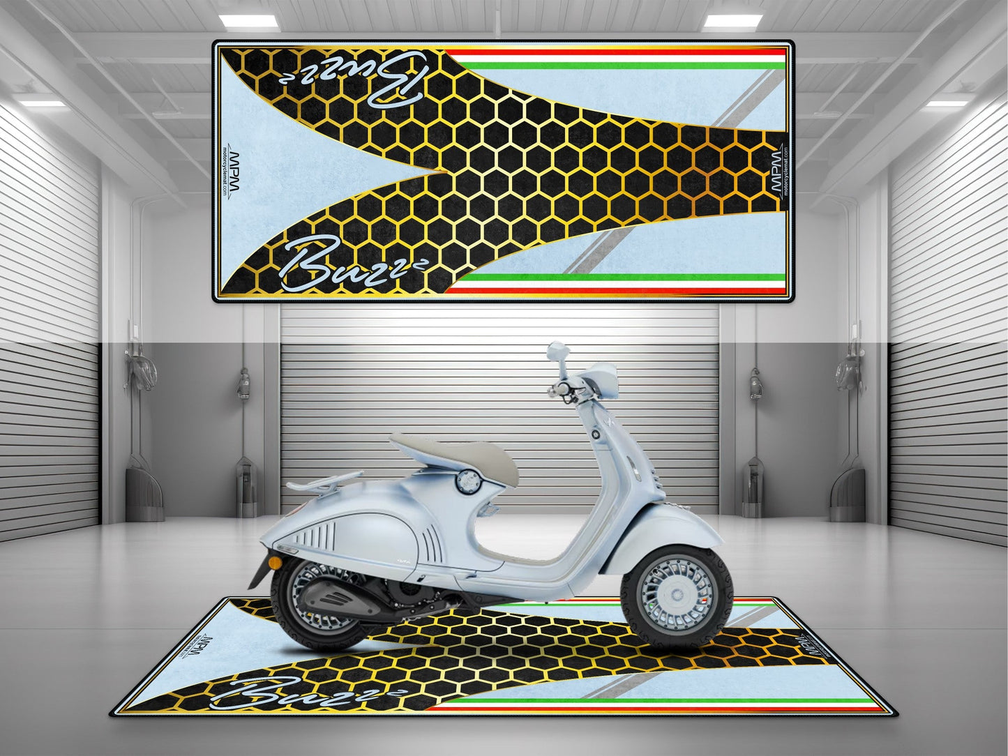 MPM Motorcycle Mat for Vespa Buzzz Design - U1101