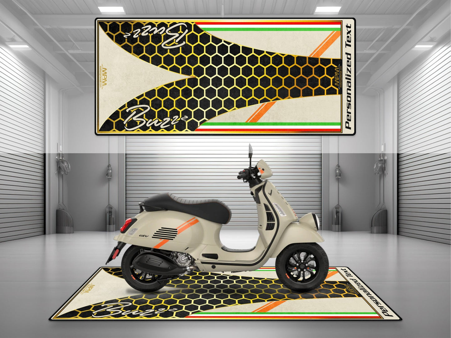 MPM Motorcycle Mat for Vespa Buzzz Design - U1101