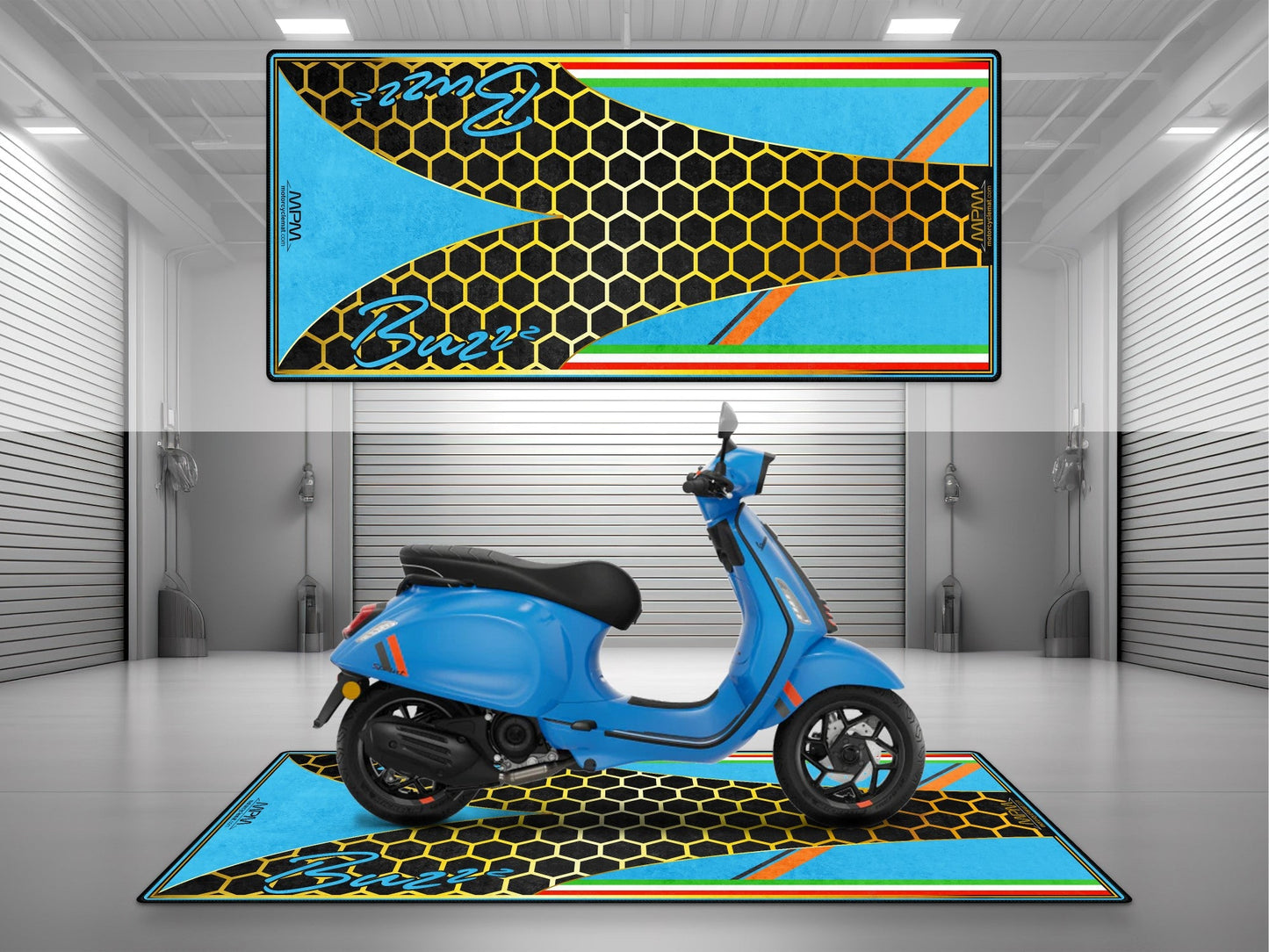 MPM Motorcycle Mat for Vespa Buzzz Design - U1101