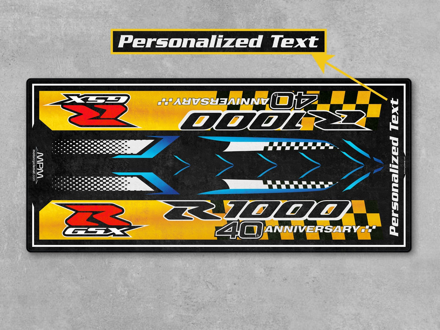 MPM Motorcycle Mat for Suzuki GSX-R1000 40th Anniversary - U102