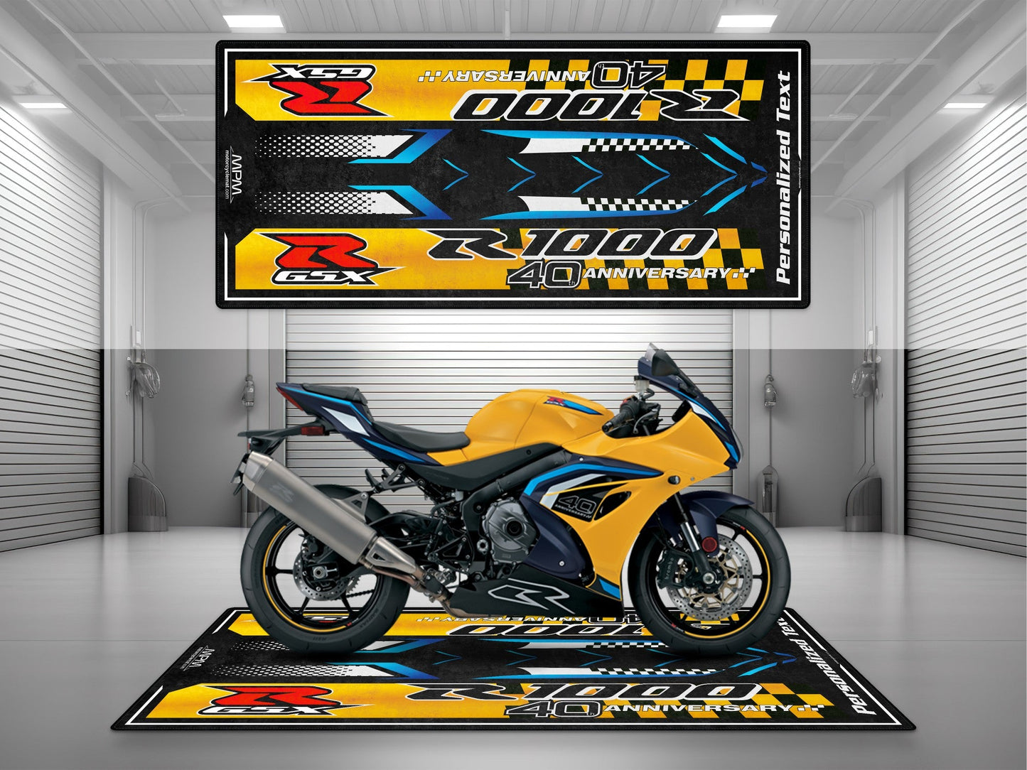 MPM Motorcycle Mat for Suzuki GSX-R1000 40th Anniversary - U102