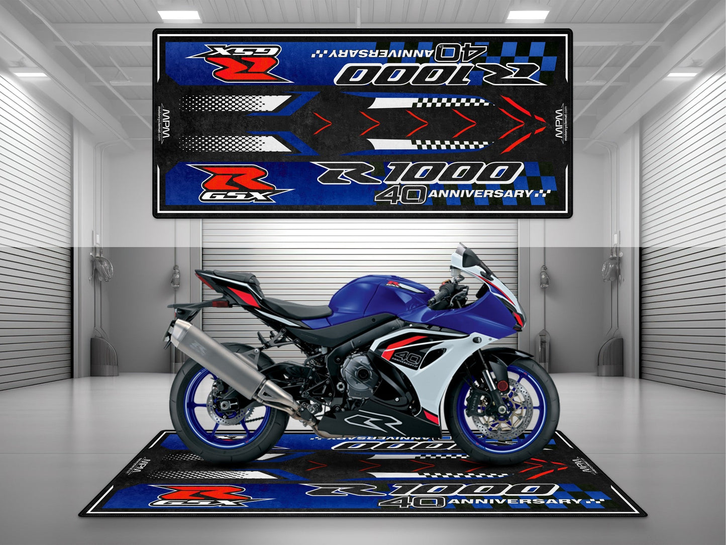 MPM Motorcycle Mat for Suzuki GSX-R1000 40th Anniversary - U102