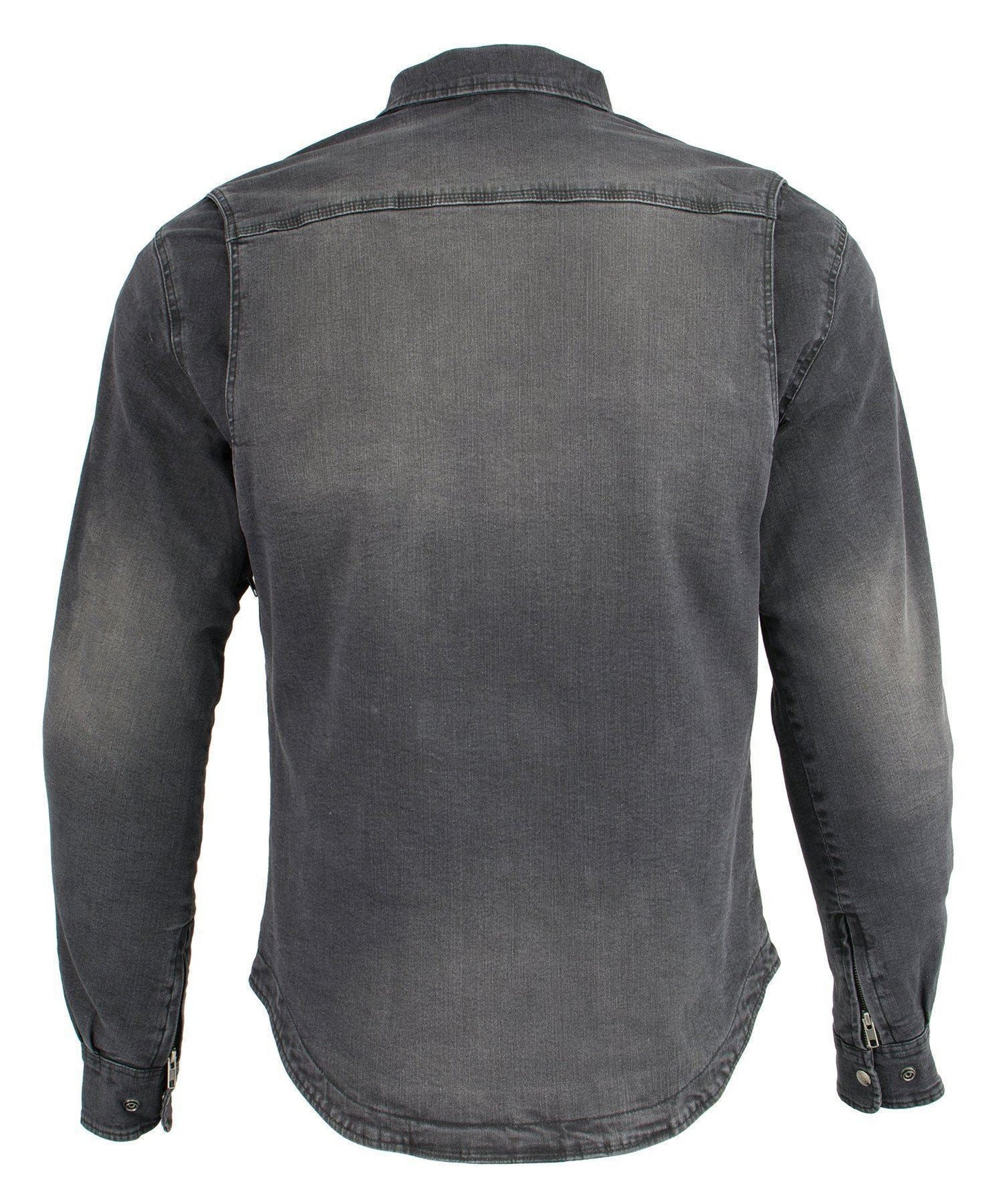 Milwaukee Leather MPM1620 Men's Black Flannel Biker Shirt w/ CE Approved Armor - Reinforced w/ Aramid Fibers