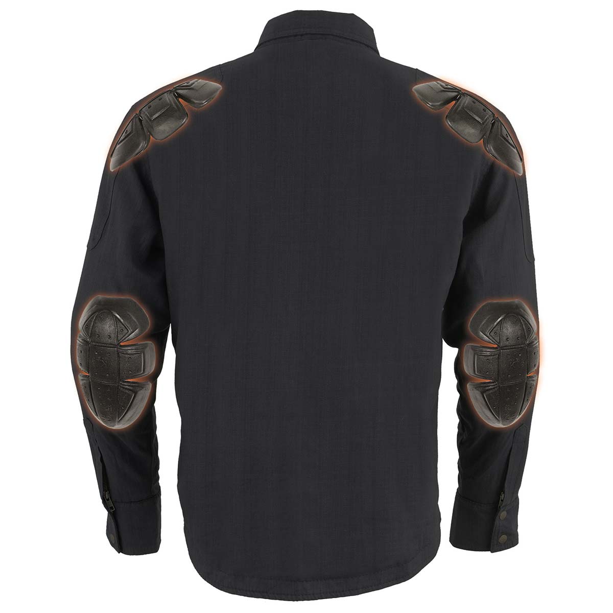 Milwaukee Leather MPM1622 Men's Black Waxy CE Armored Denim Long Sleeve Shirt Reinforced w/ Aramid Fibers