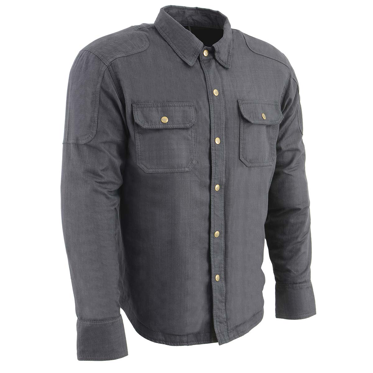 Milwaukee Leather MPM1622 Men's Black Waxy CE Armored Denim Long Sleeve Shirt Reinforced w/ Aramid Fibers