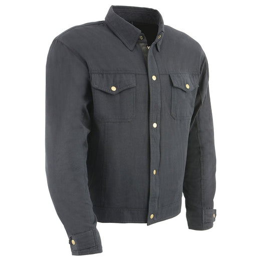 Milwaukee Leather Men's Hellbound Black CE Armored Flannel Shirt with Aramid Reinforced Zones - MPM1623
