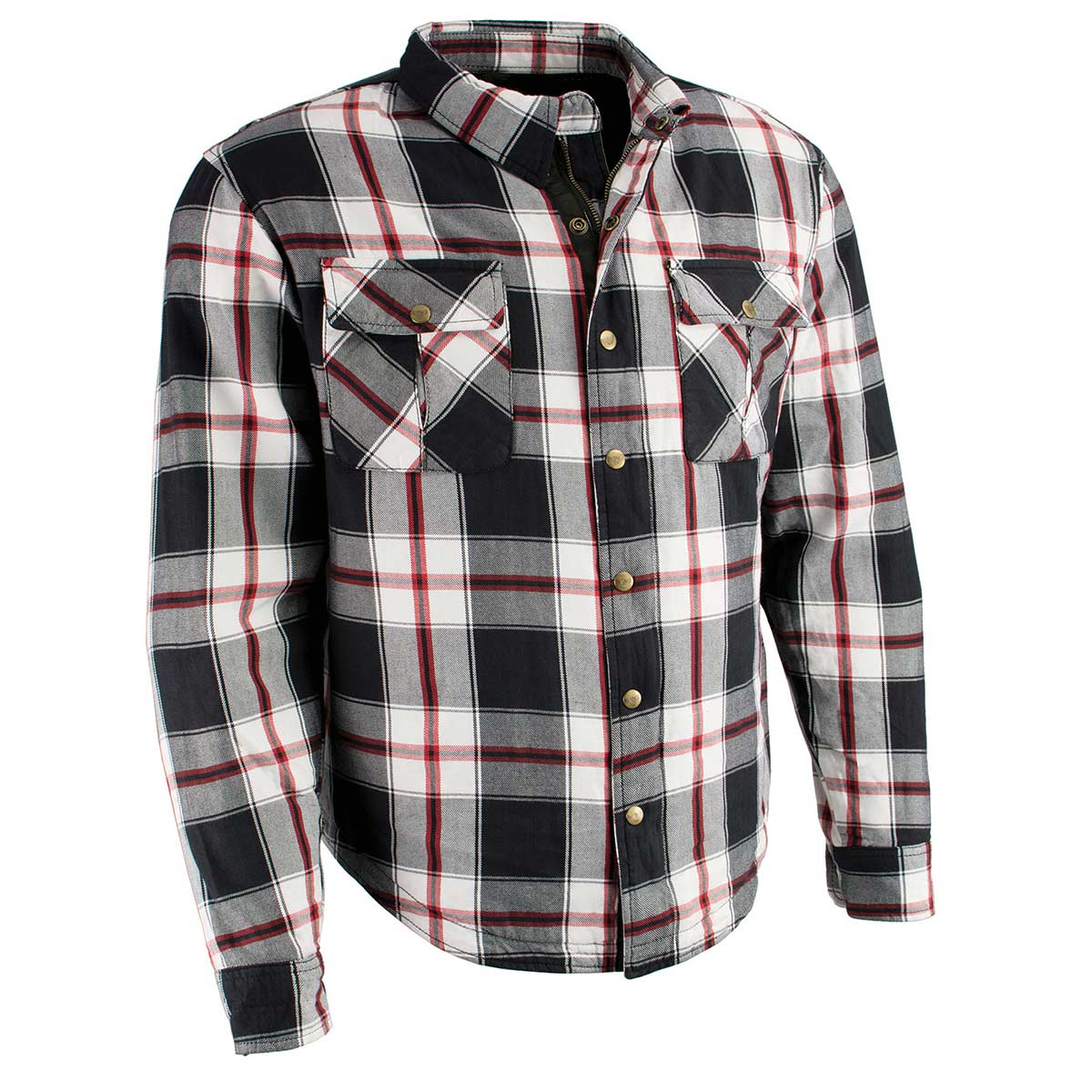 Milwaukee Leather Men's Whistler Multi/Color CE Armored Flannel Shirt with Aramid Reinforced Zones - MPM1625