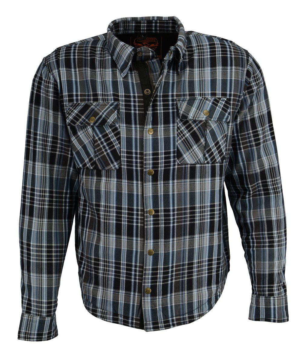 Milwaukee Leather Men's Steelvenom Multi/Color CE Armored Flannel Shirt with Aramid Reinforced Zones - MPM1626