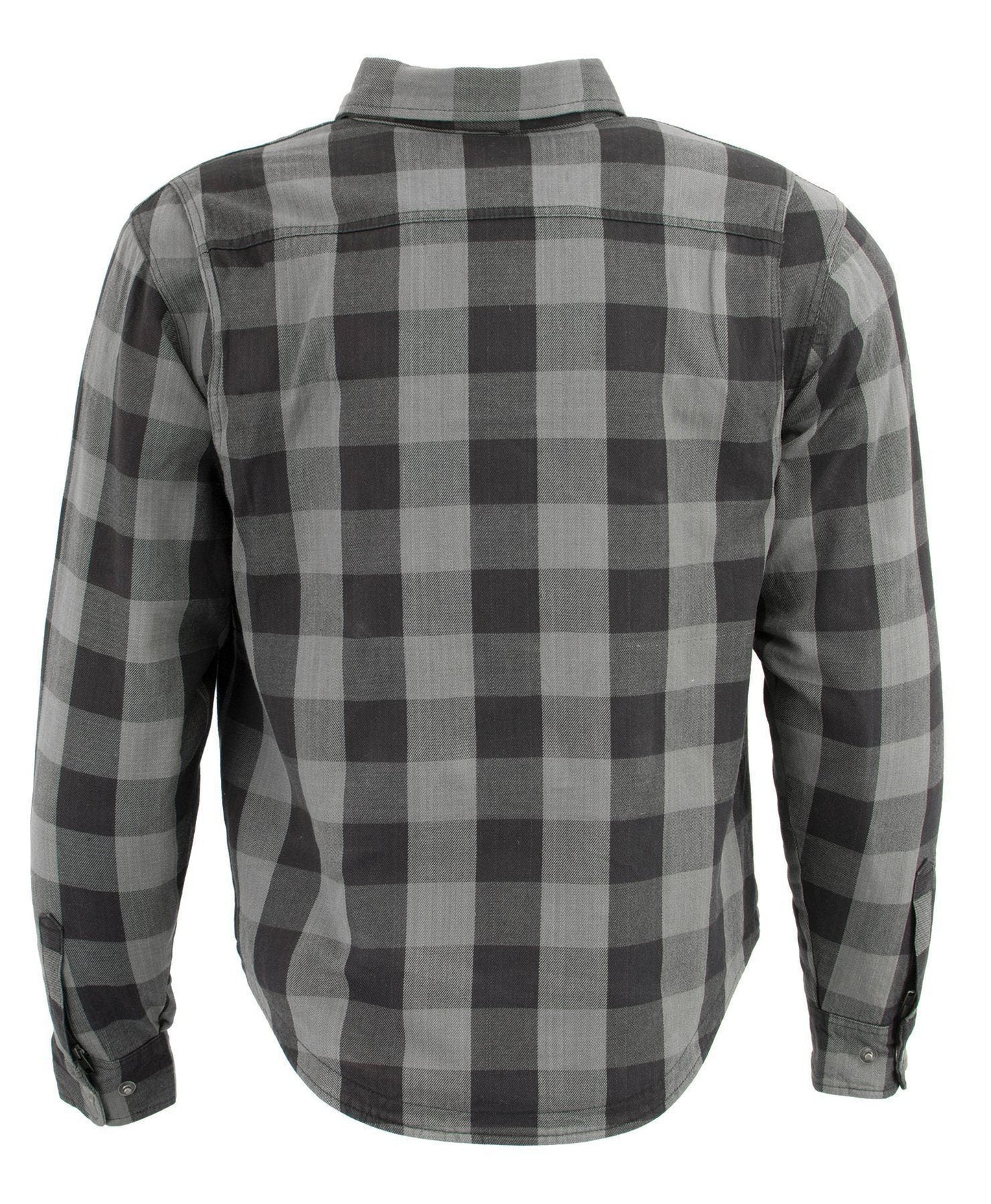 Milwaukee Leather Men's Hoya Black/Gray CE Armored Flannel Shirt with Aramid Reinforced Zones - MPM1630
