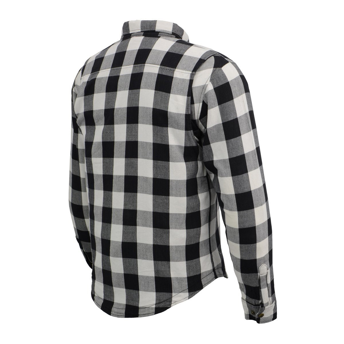 Milwaukee Leather Men's Aztec Black/White CE Armored Flannel Shirt with Aramid Reinforced Zones - MPM1633
