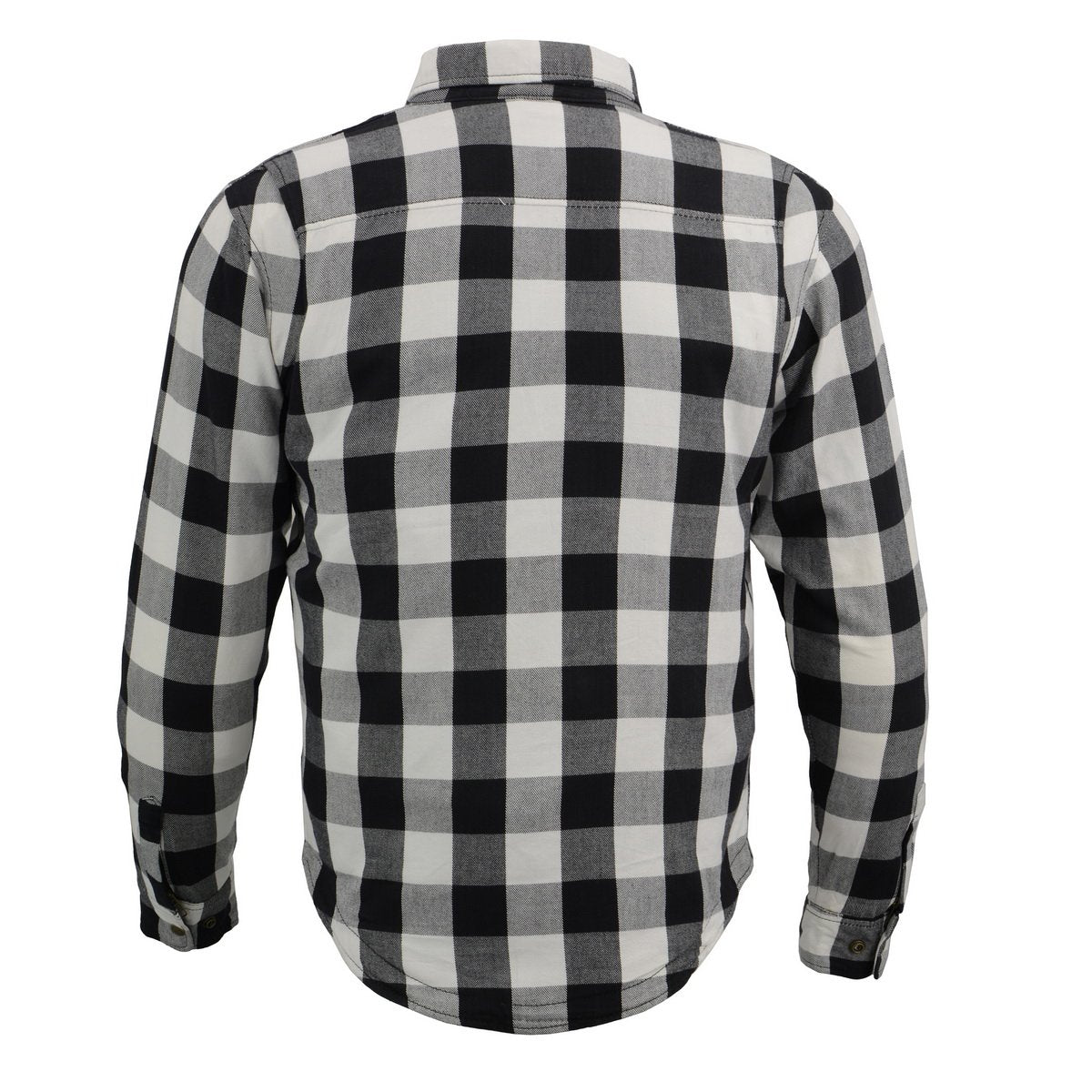 Milwaukee Leather Men's Aztec Black/White CE Armored Flannel Shirt with Aramid Reinforced Zones - MPM1633