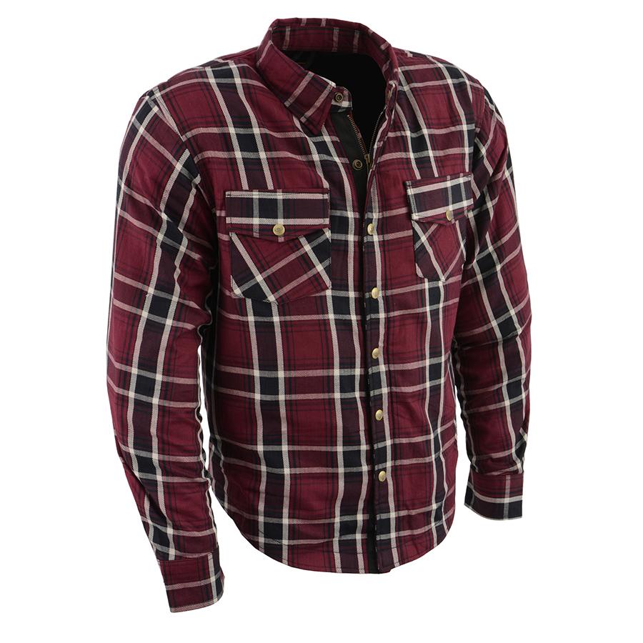 Milwaukee Leather Men's Ironfang Multi/Color CE Armored Flannel Shirt with Aramid Reinforced Zones - MPM1640