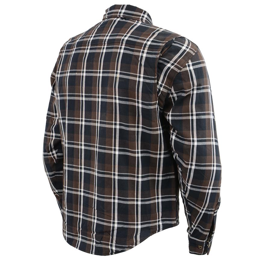 Milwaukee Leather Men's Blackveil Mult/Color CE Armored Flannel Shirt with Aramid Reinforced Zones - MPM1643