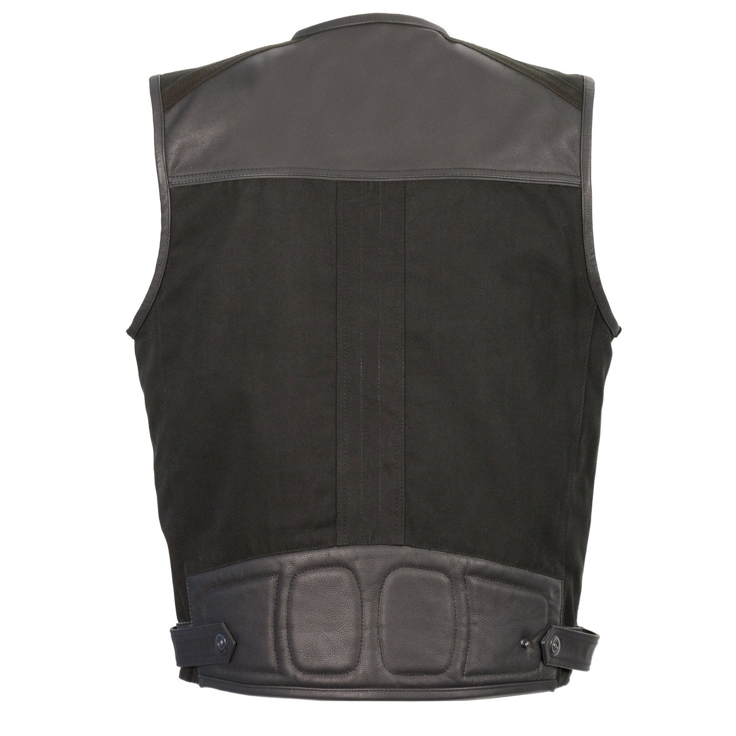 Milwaukee Leather MPM3310 Men's 'Super Utility' Black Leather and Canvas Multi-Pocket Vest