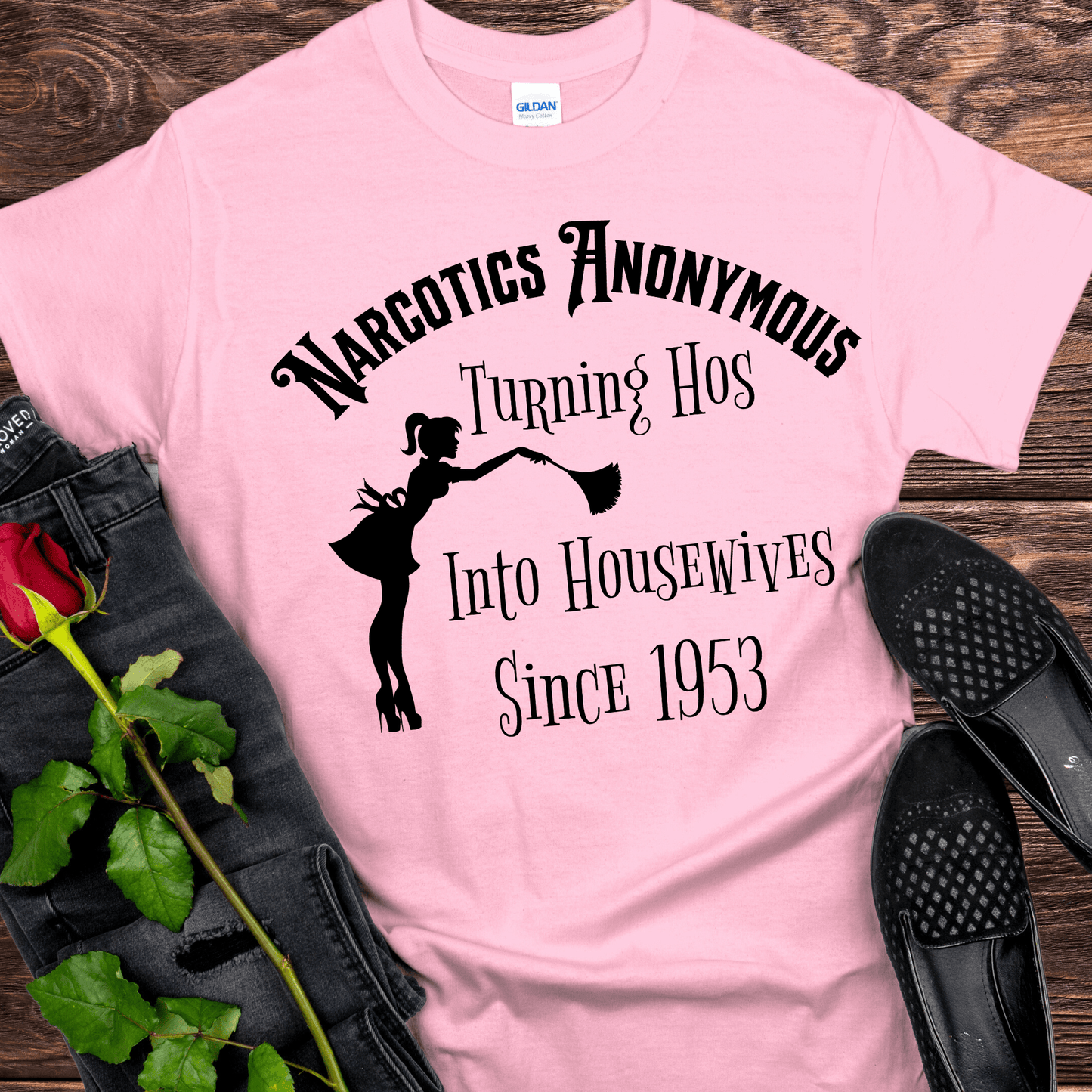 NA Recovery T-Shirt | Inspiring Sobriety |  NA "Hos To Housewives"