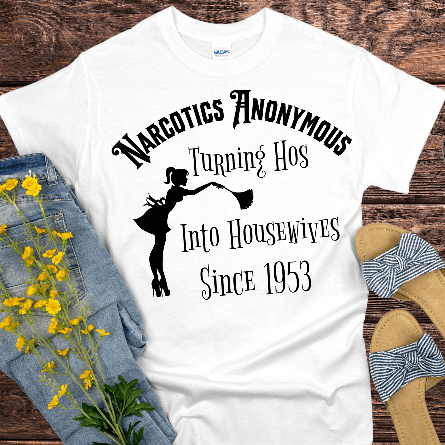 NA Recovery T-Shirt | Inspiring Sobriety |  NA "Hos To Housewives"