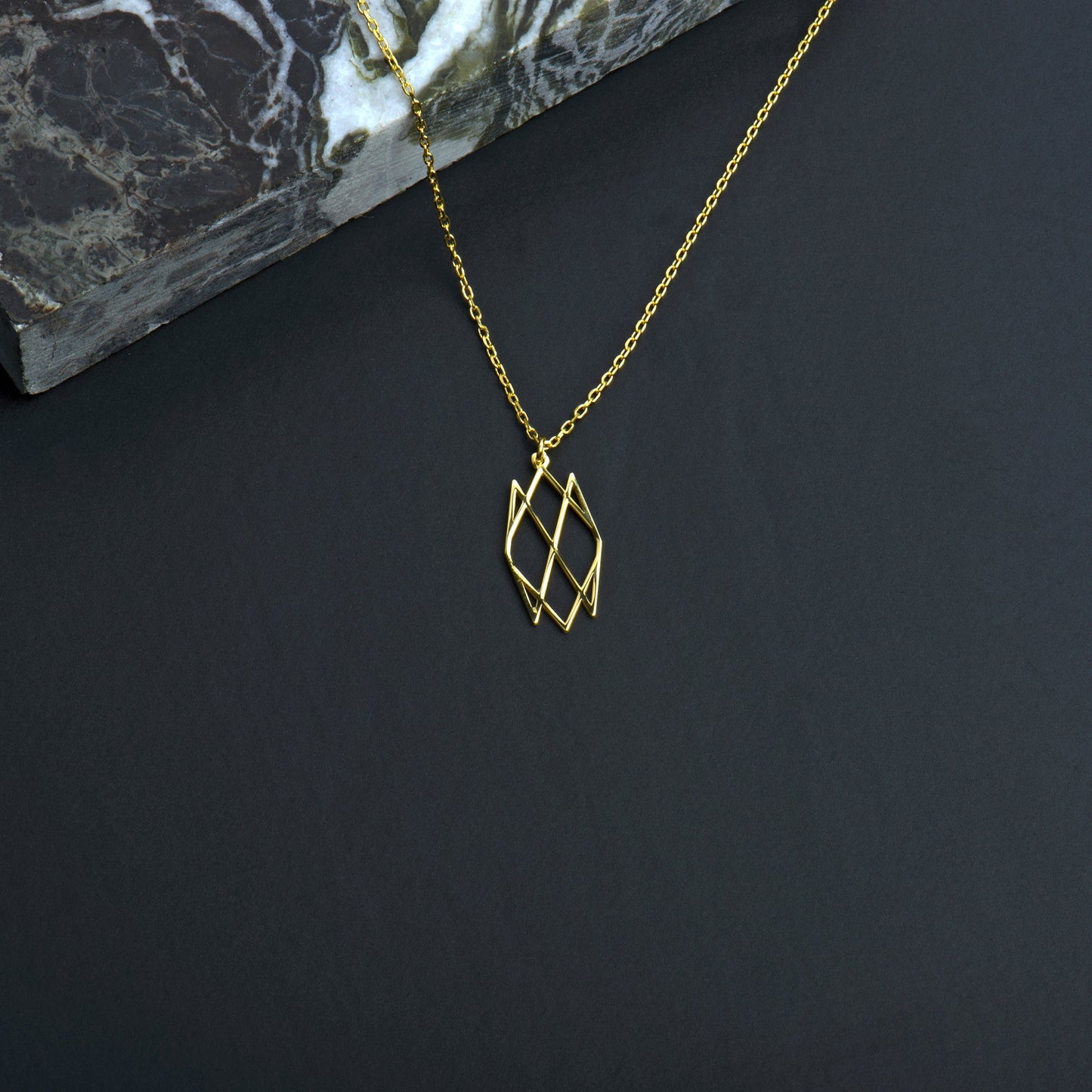 Name Logo Necklace - White Gold