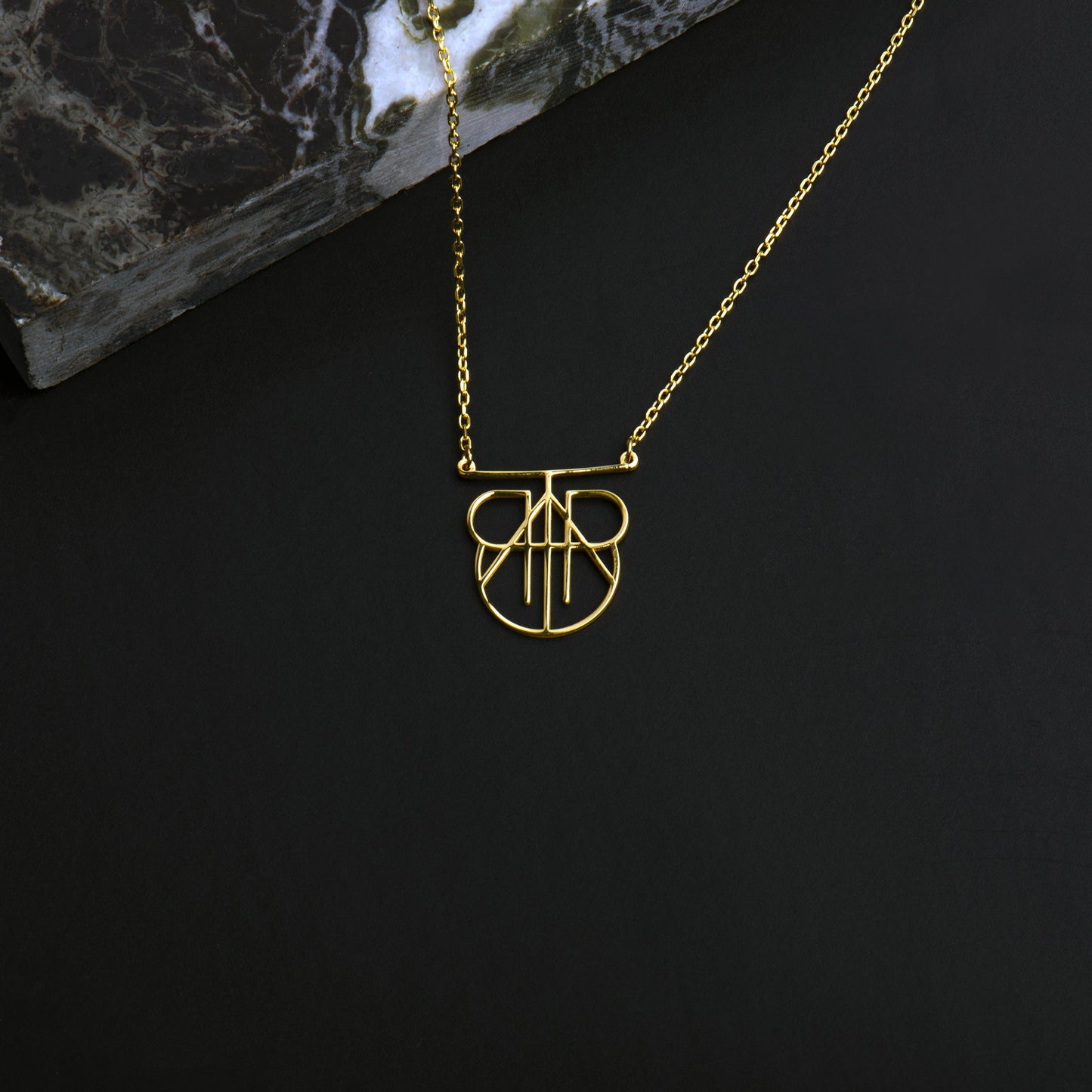 Name Logo Necklace - White Gold