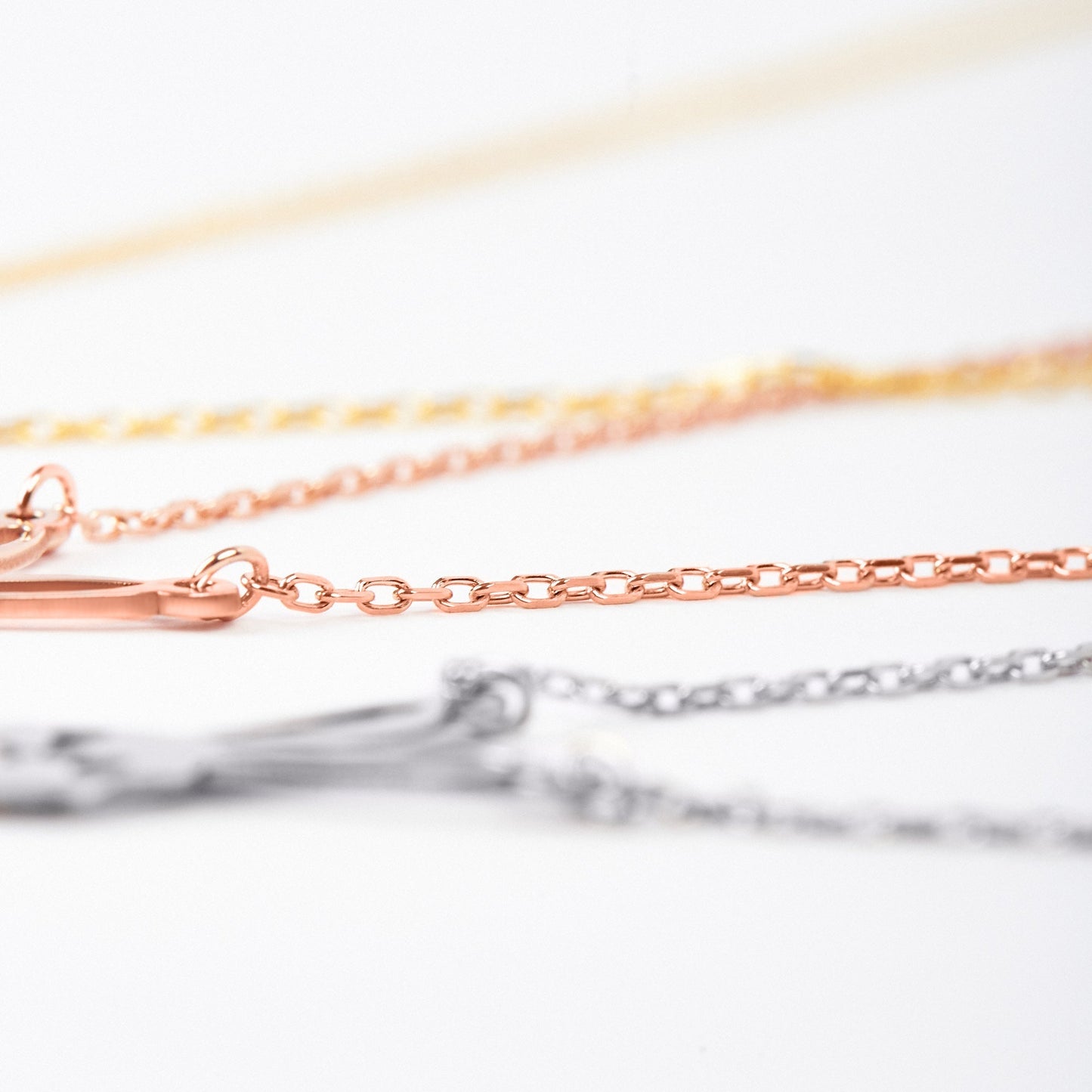 Name Logo Necklace - White Gold
