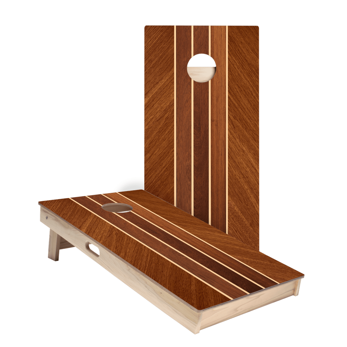 Nautical Wood Stripes Star Cornhole Boards