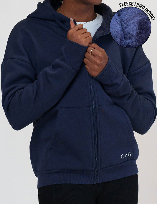 Fleece Zip Up | Navy