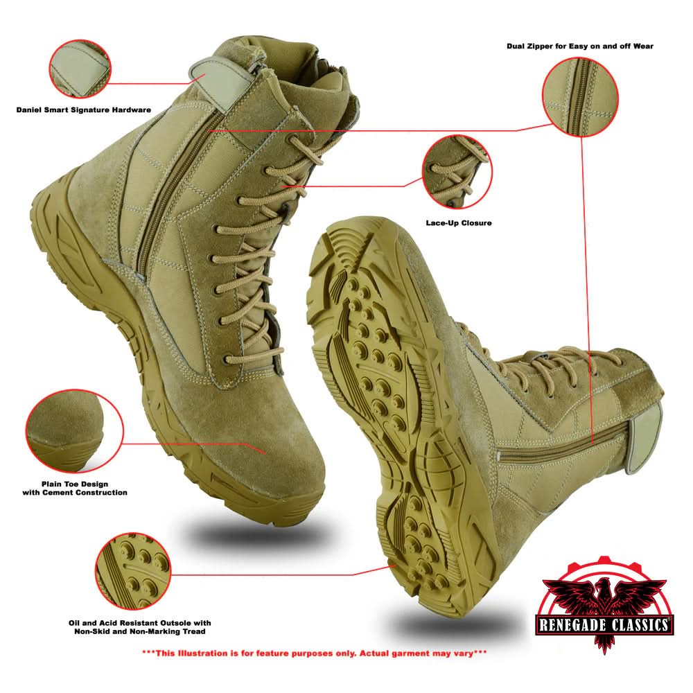 Men's 9'' Desert Sand Tactical Boots