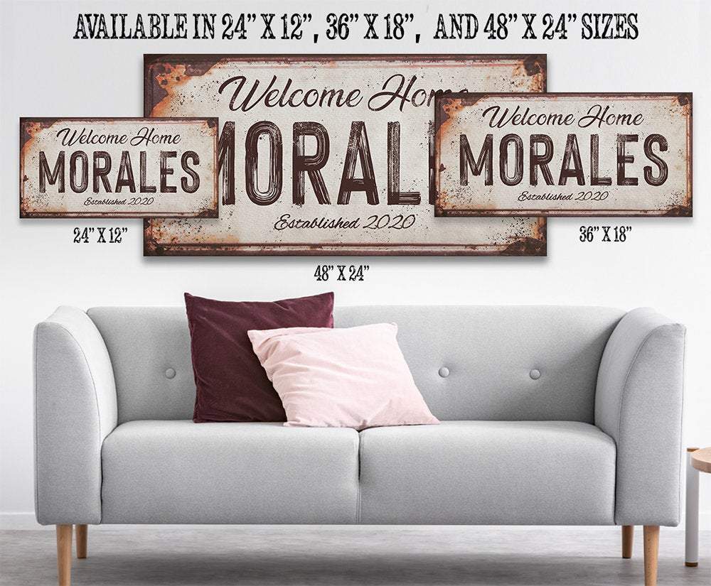 Personalized - Family Name Rusty Metal - Canvas