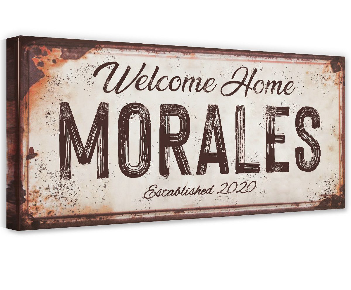 Personalized - Family Name Rusty Metal - Canvas