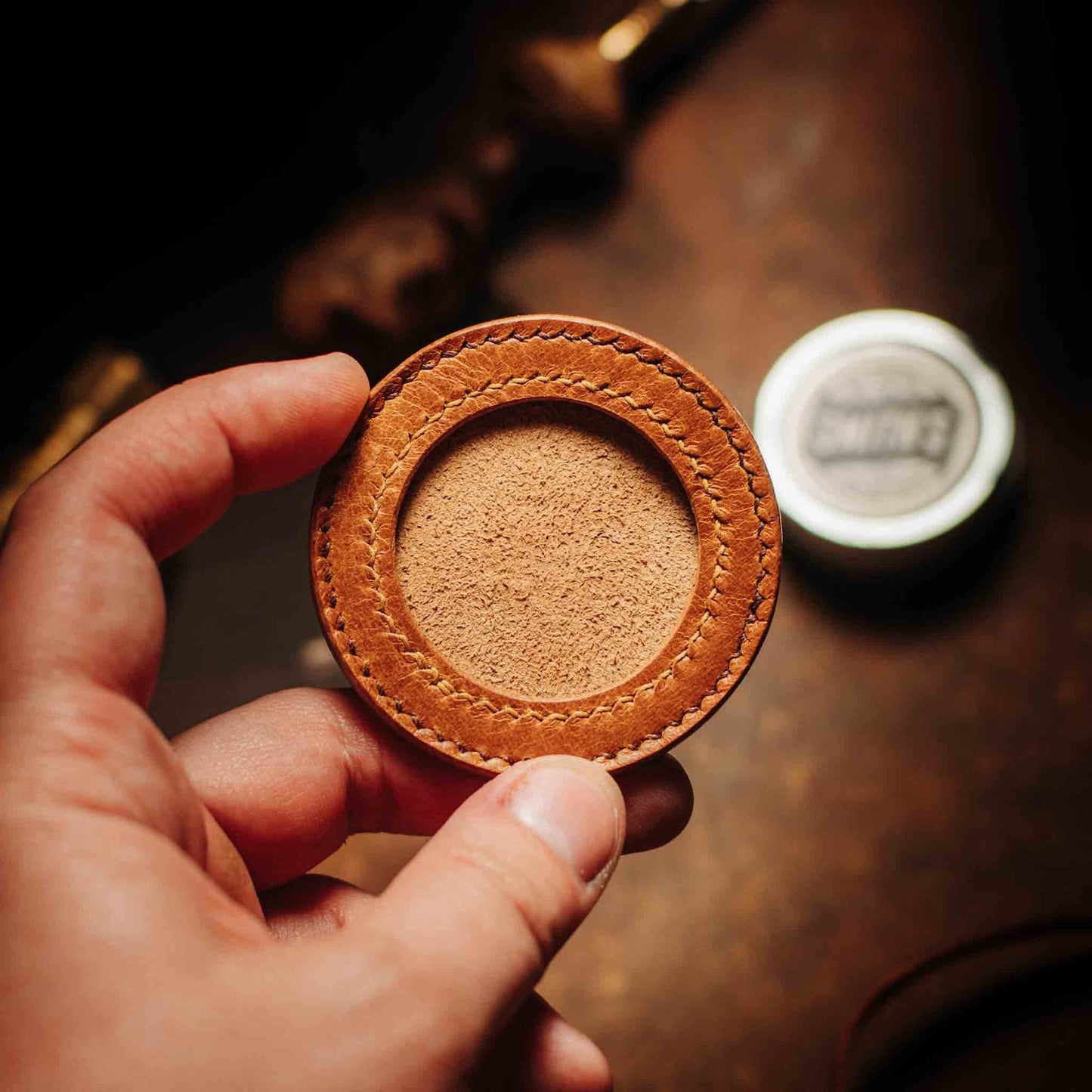 Pirate Goods Peso Pocket v2 Coin Holder – Round Leather Challenge Coin Case for EDC