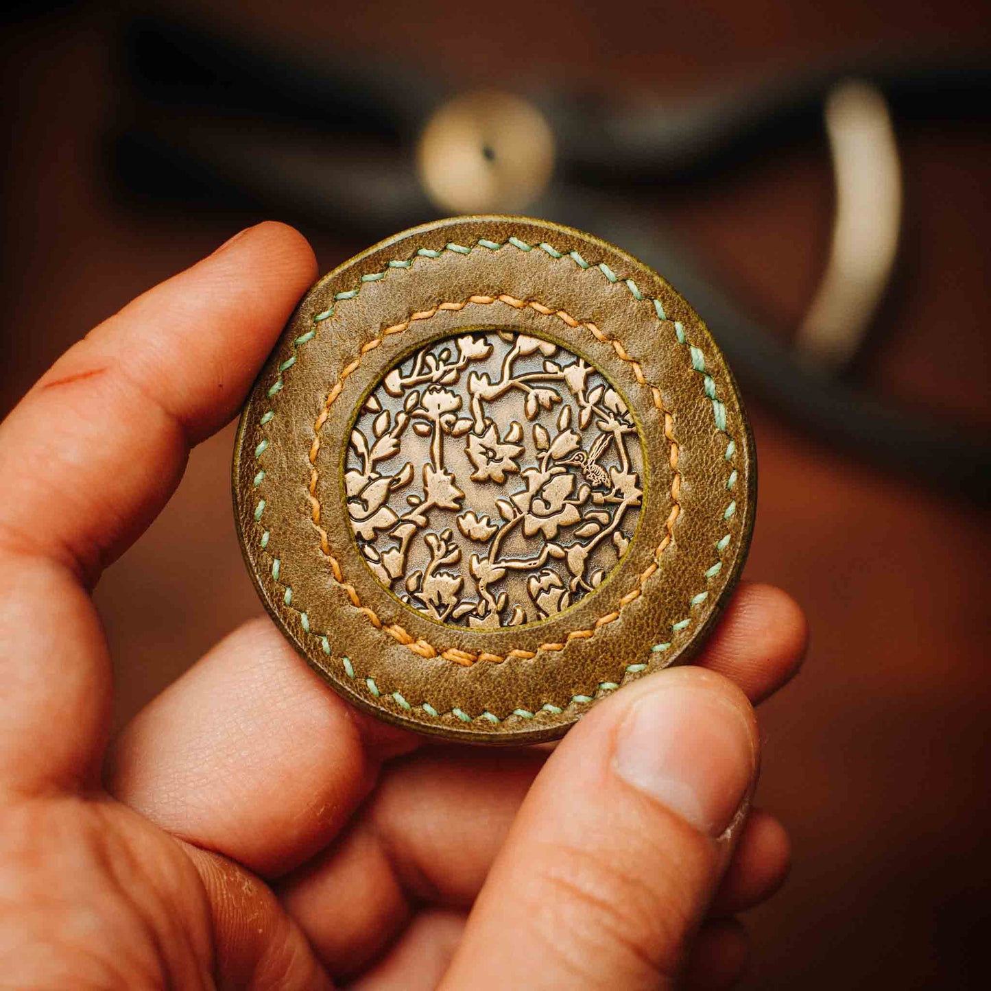 Pirate Goods Peso Pocket v2 Coin Holder – Round Leather Challenge Coin Case for EDC