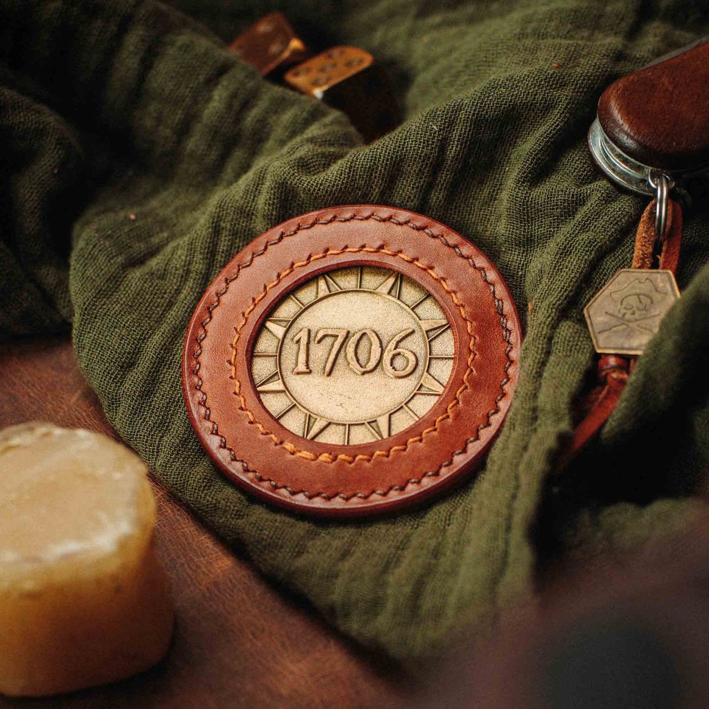 Pirate Goods Peso Pocket v2 Coin Holder – Round Leather Challenge Coin Case for EDC