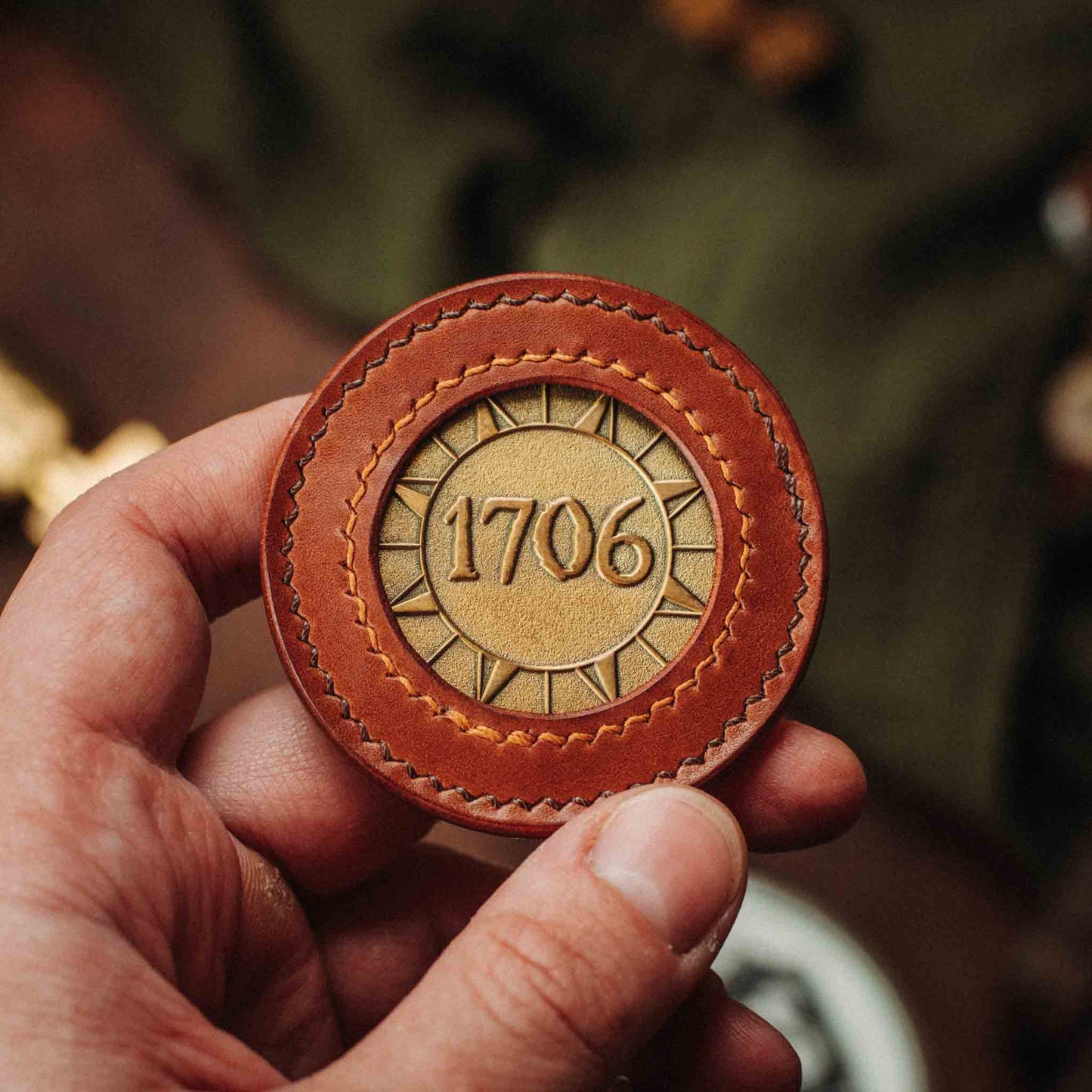 Pirate Goods Peso Pocket v2 Coin Holder – Round Leather Challenge Coin Case for EDC