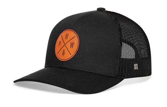 Pacific Northwest Trucker Hat  |  Leather PNW X Snapback