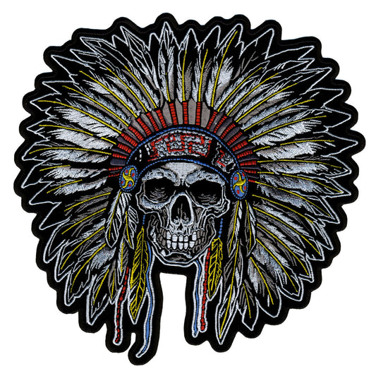 Hot Leathers Full Headress Embroidered Patch - 10" W x 10" H - Iron-On or Sew-On - PPA7507