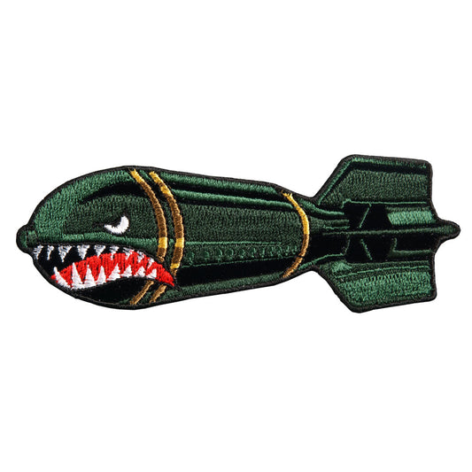 Hot Leathers Drop Bomb Hook and Loop Embroidered Patch - 4" W x 2" H - Iron-On or Sew-On - PPV1033