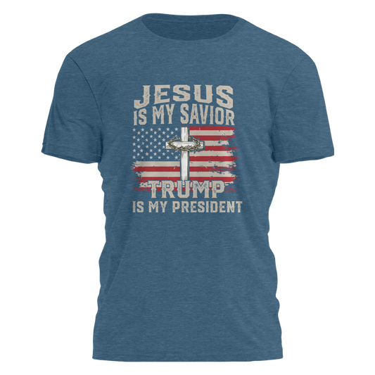 Jesus is my Savior - Trump is my President Tee - 2687