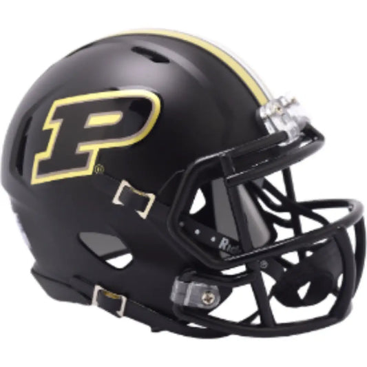 Purdue Boilermakers NCAA Mini Chrome Speed Football Helmet Gloss Black- NCAA