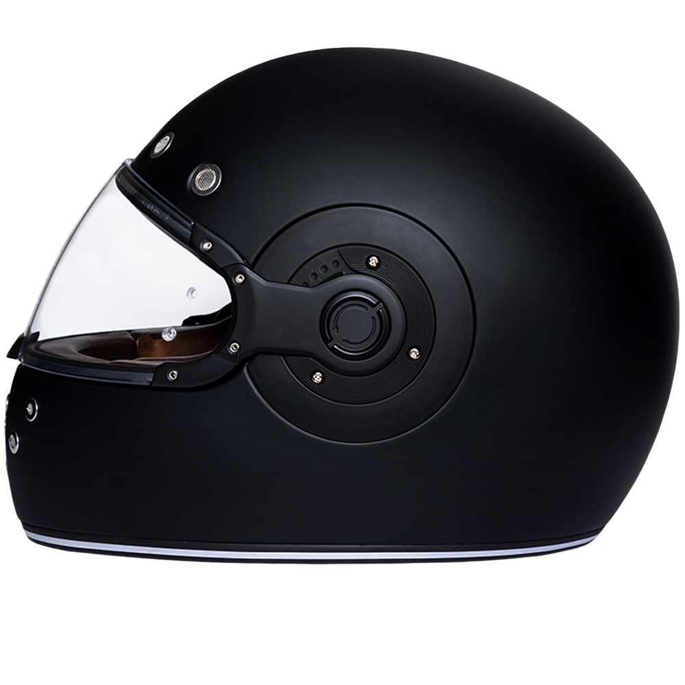 D.O.T. & ECE Daytona Retro Full Face Motorcycle Helmet: Vintage Style for Men, Women, & Youth - Dull Black W/ Dull Black Accents
