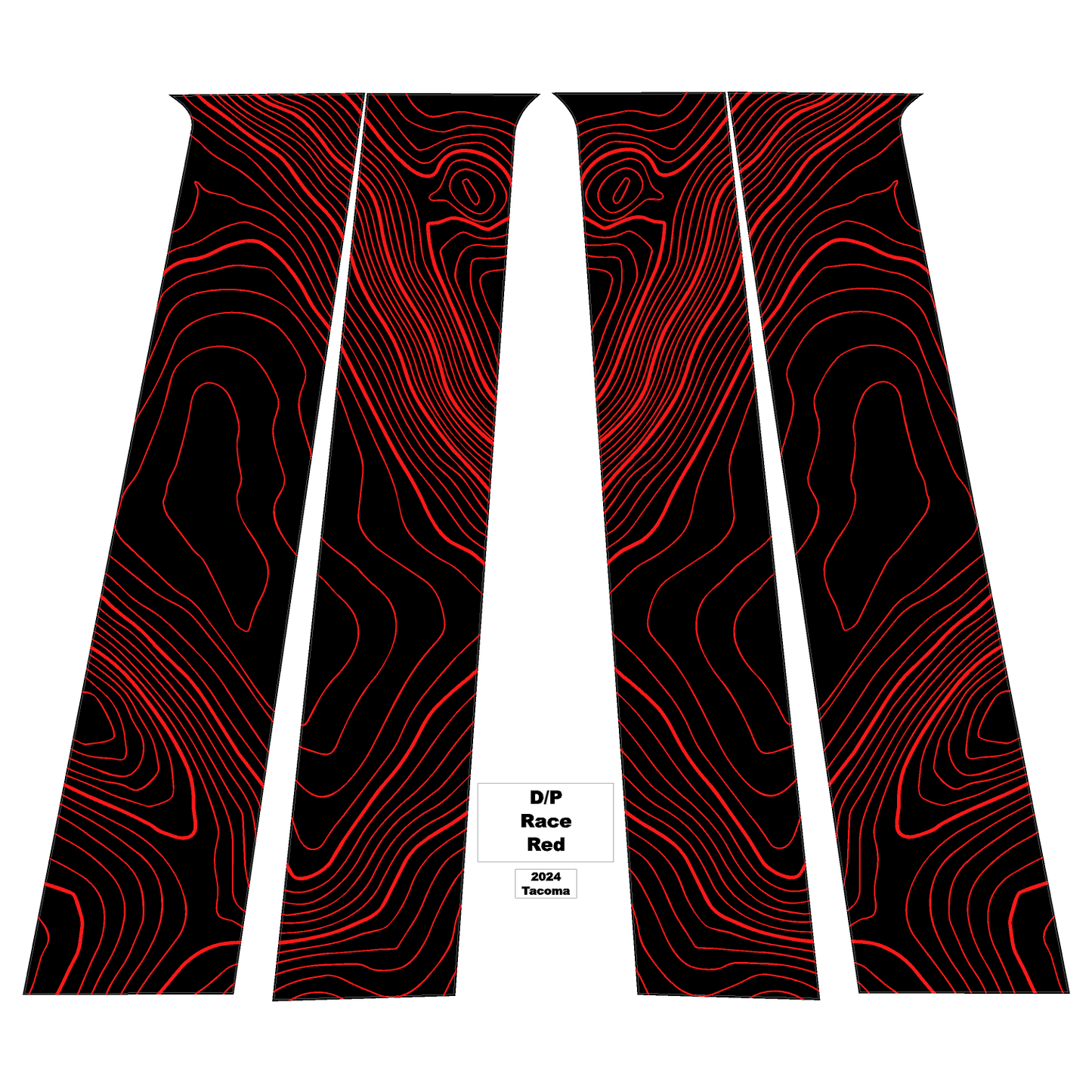 Topographic B Pillar Overlays - 2024+ Tacoma Double Cab / 2025+ 4Runner