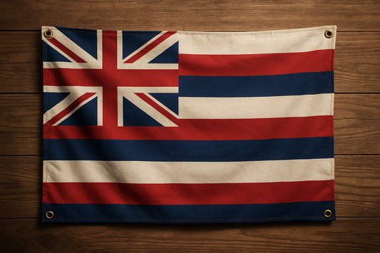Hawaii Flag with Grommets Along the Edges for Wall Hanging