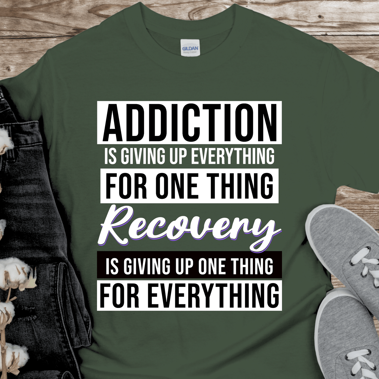 Recovery T-Shirt | Inspiring Sobriety |  Addiction VS Recovery