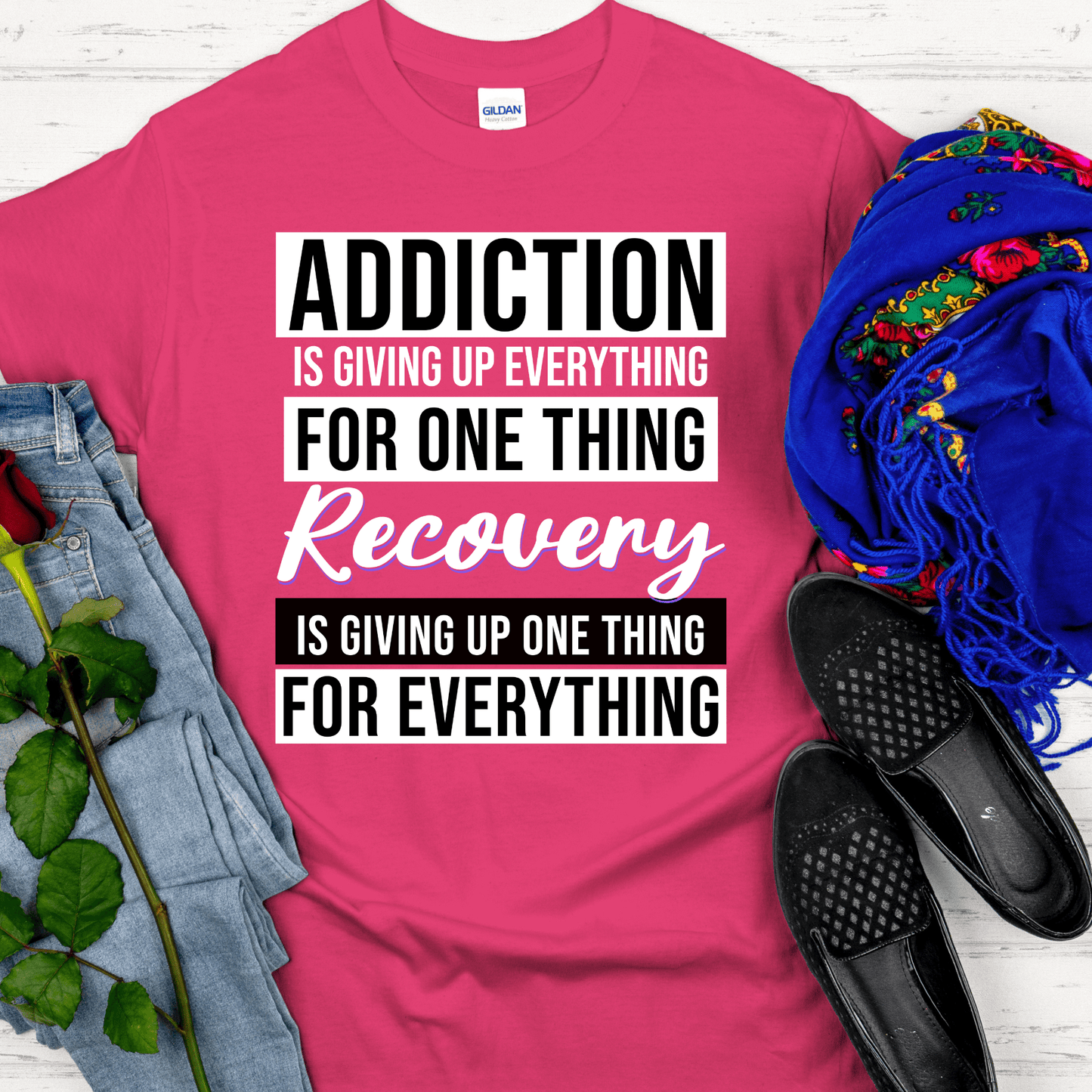 Recovery T-Shirt | Inspiring Sobriety |  Addiction VS Recovery