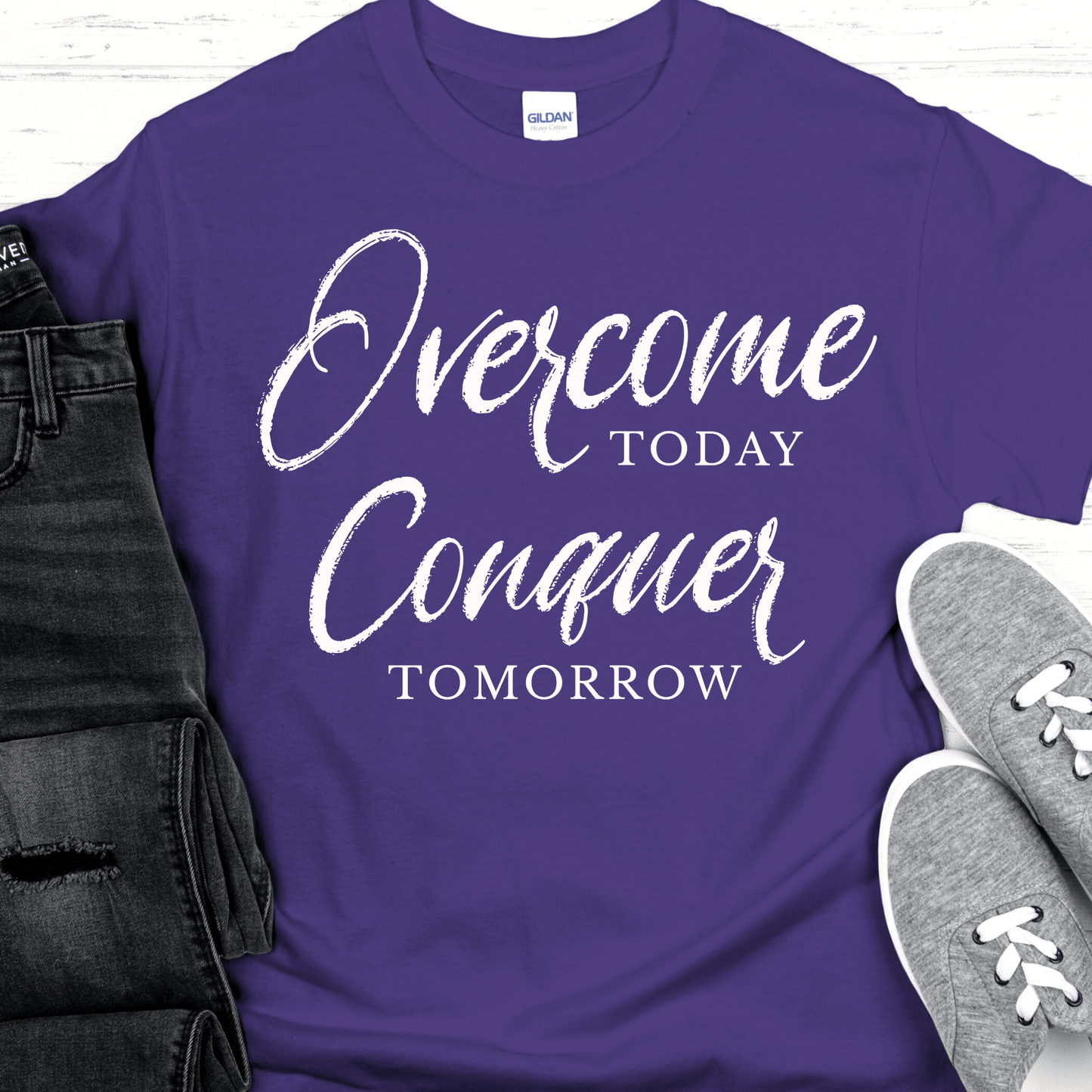 Recovery T-Shirt | Inspiring Sobriety |  Overcome Today, Conquer Tomorrow