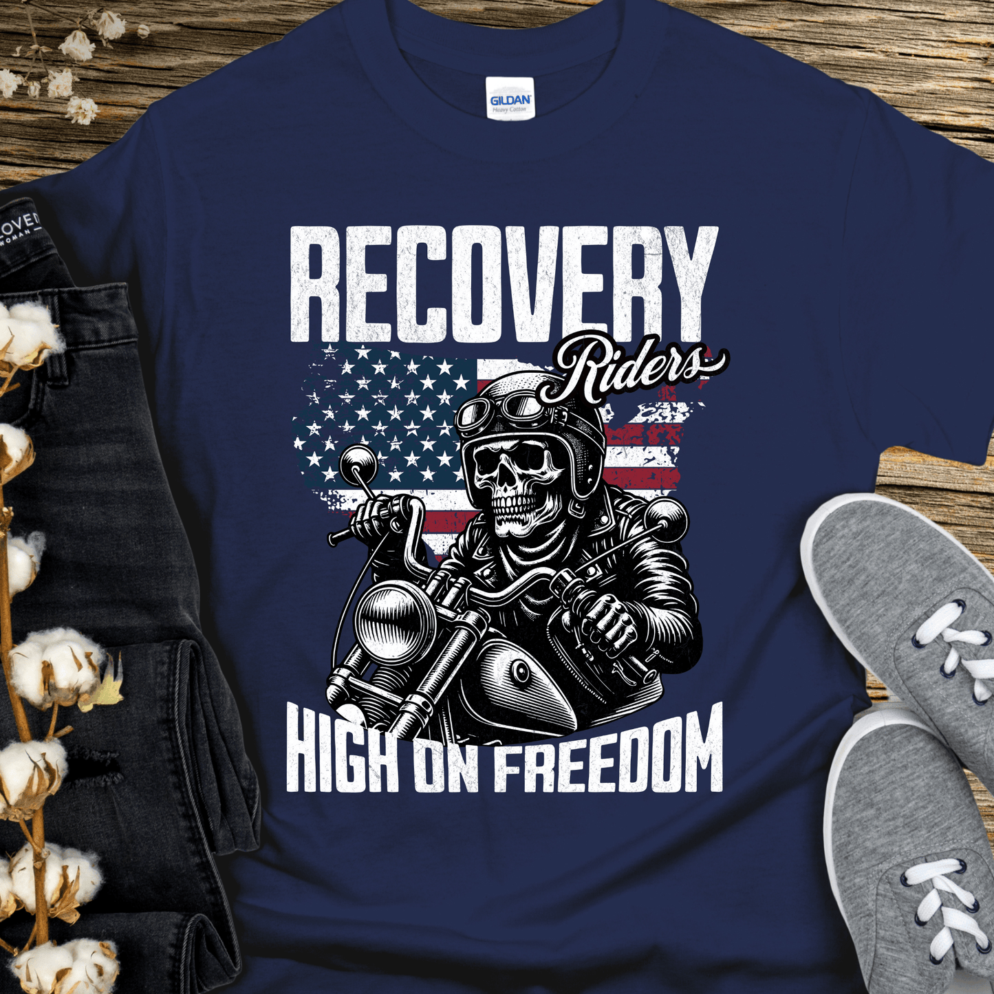 Recovery T-Shirt | Inspiring Sobriety |  Recovery Riders  - High On Freedom